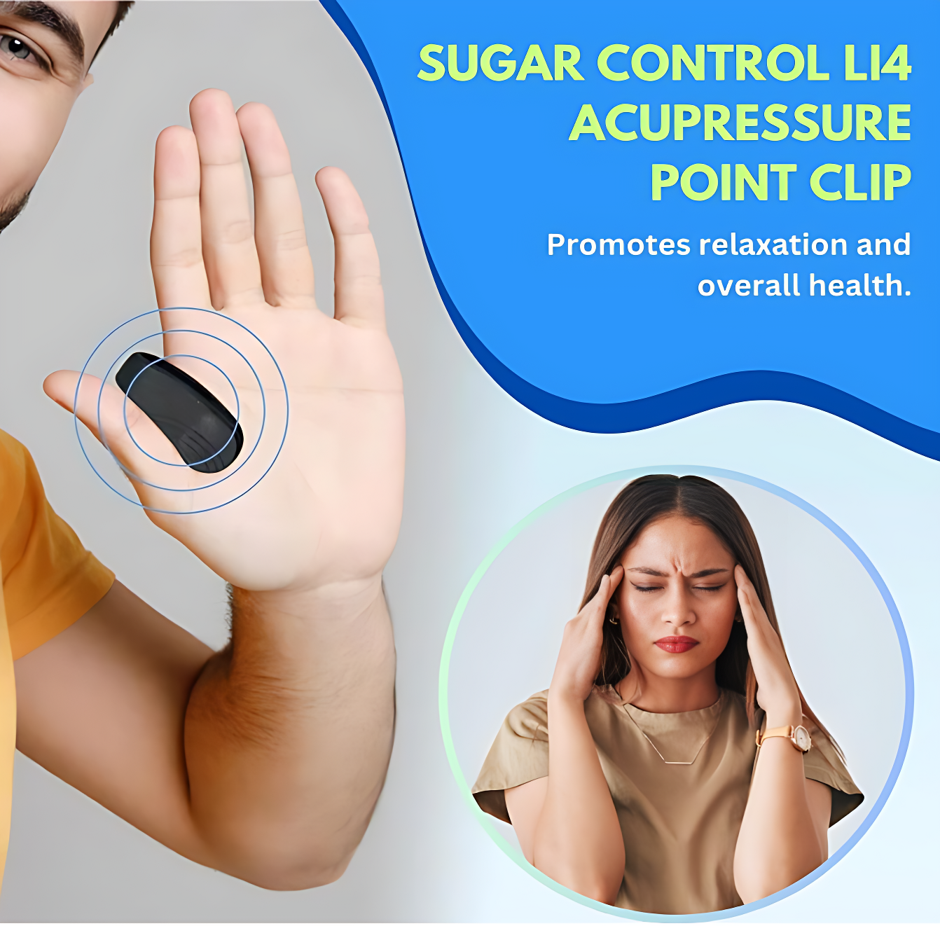 Natural Ayurvedic Wellness Combo (3-in-1 Bundle) .1. Acupressure Clip – LI4 Point Therapy +2. Herbal Knee Pain Relief Patch (Chinese Plaster)+3. Kinoki Detox Foot Pads